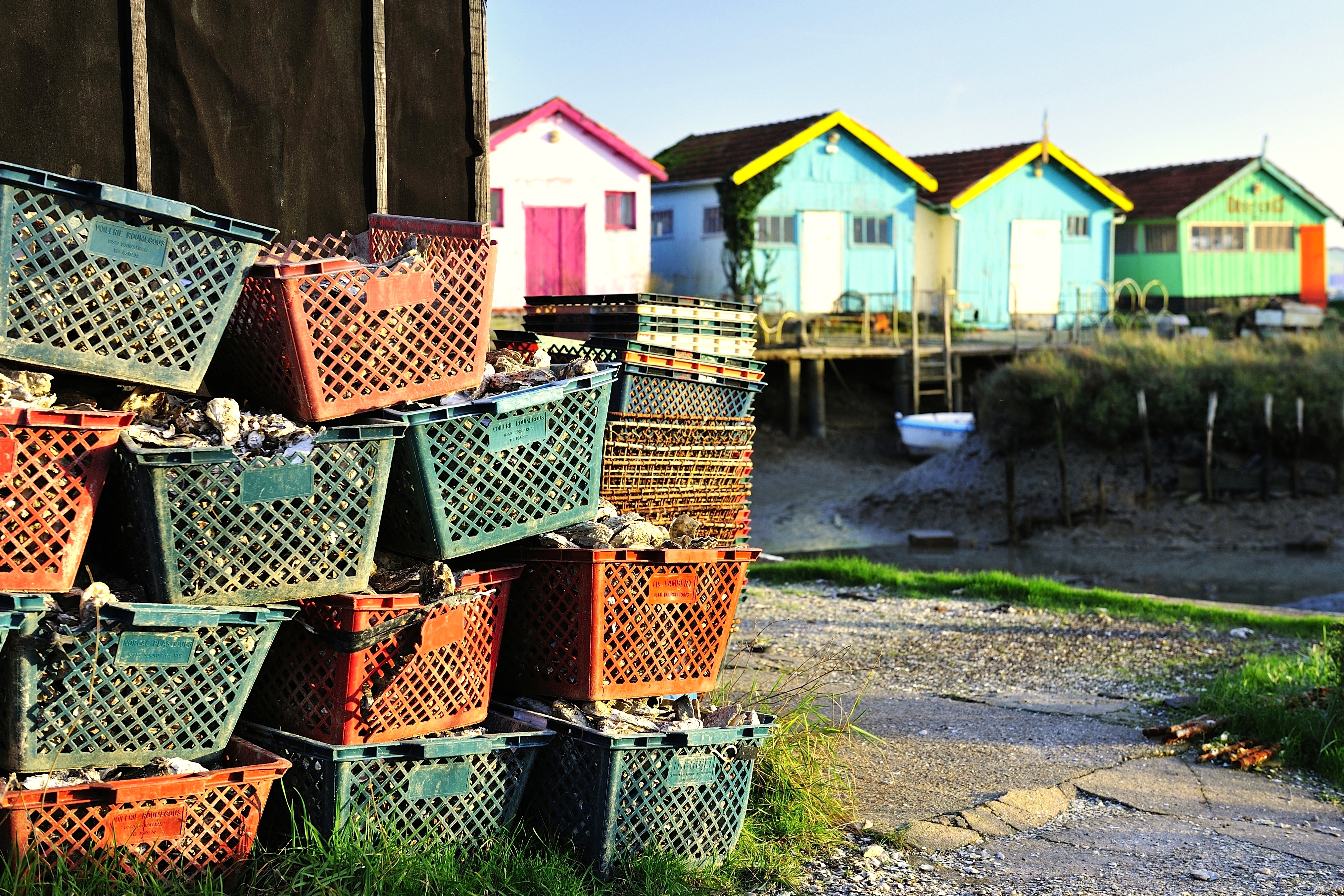 Colored cabins of Oleron